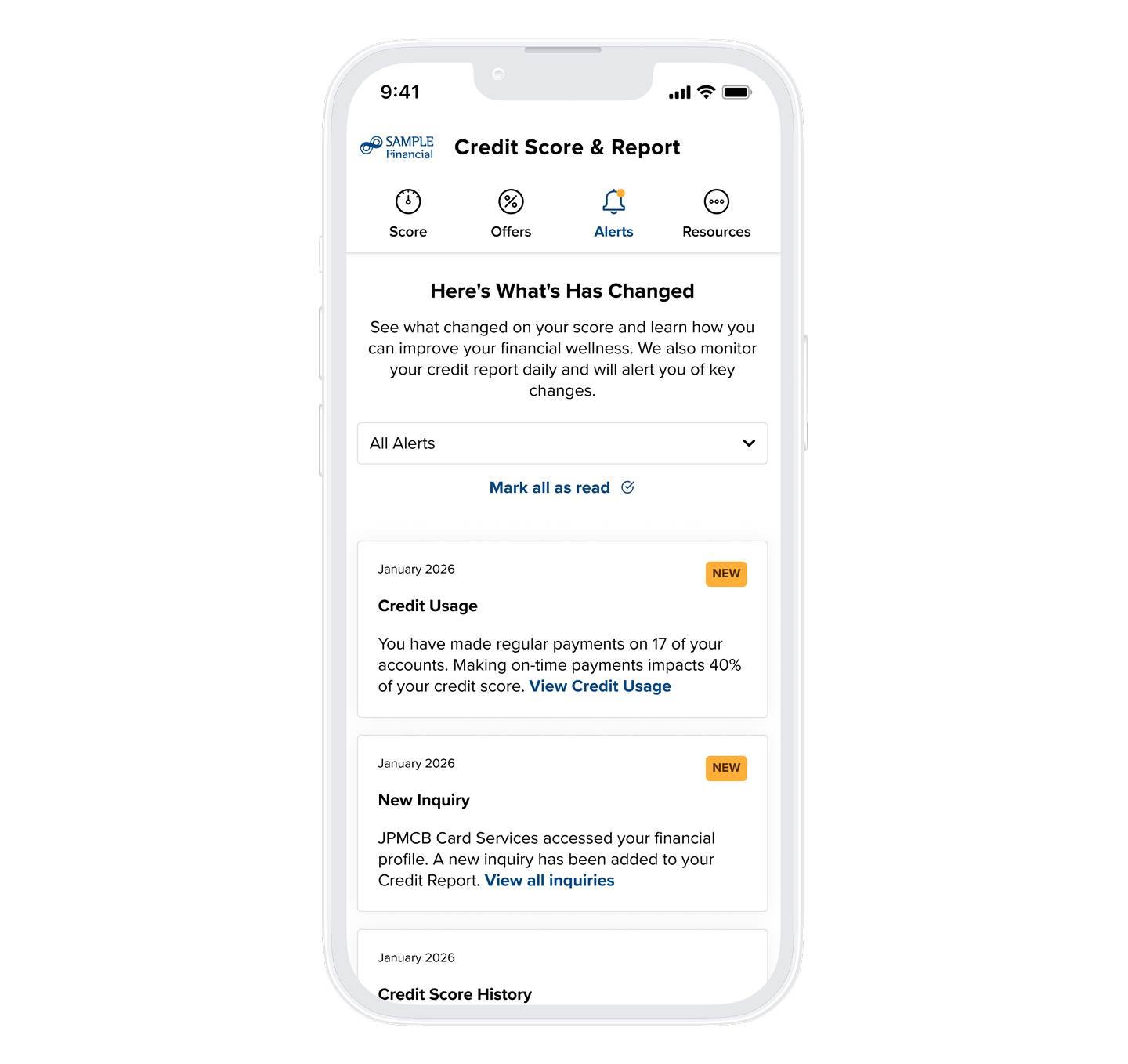 Credit Score Insights See What's Changed Screen