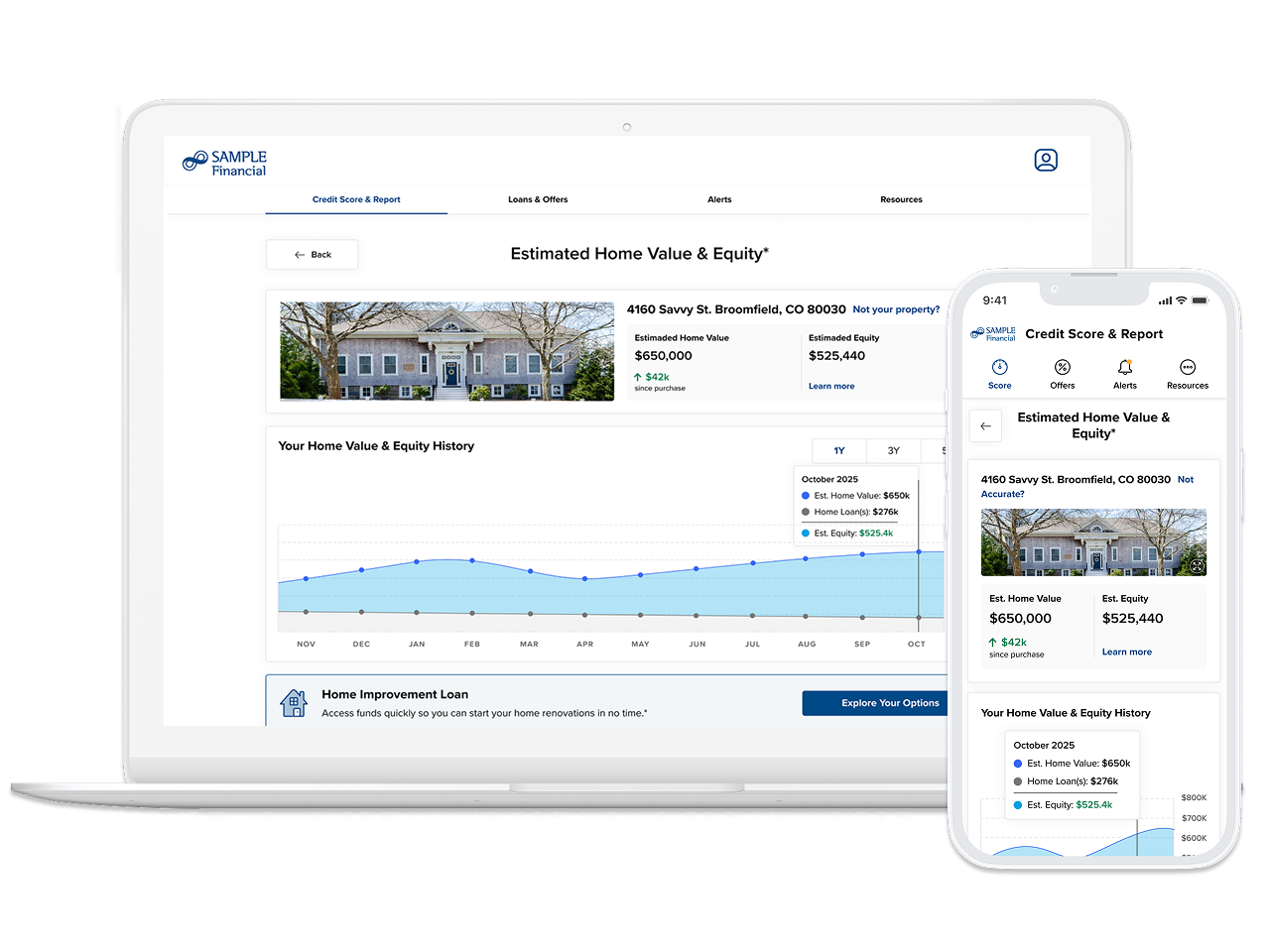 SavvyMoney Home Value & Equity Tool on Mobile & Laptop