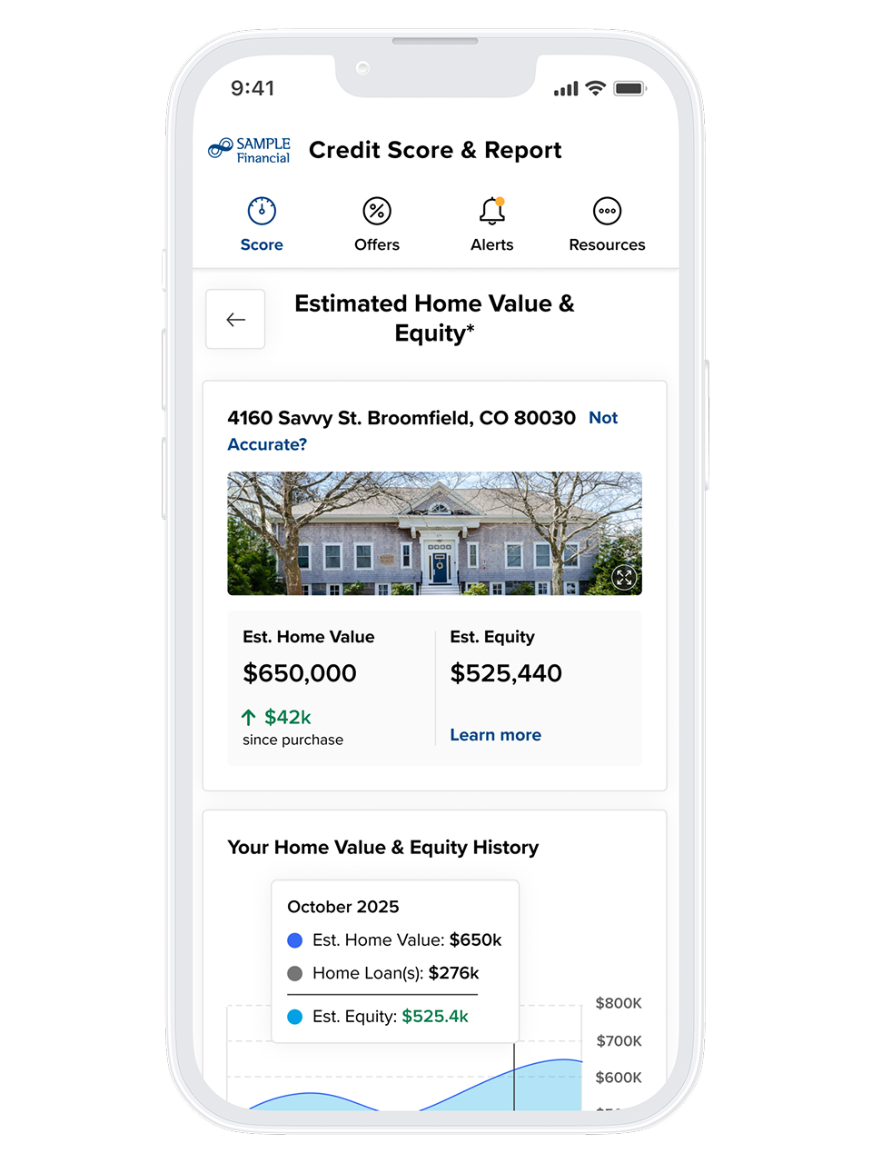 SavvyMoney Home Value & Equity Tool on Mobile